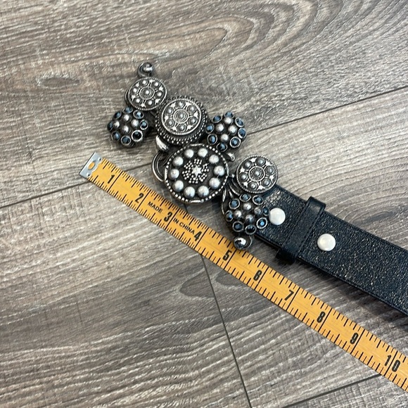 Leatherock Black Belt with Silver Accents main image 9